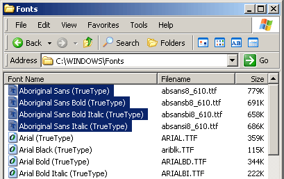 Installing fonts on Windows