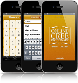 Online Cree Dictionary app screenshot